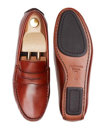 The Catania: Driver Couro Conhaque Sola Mista | Crownhill Shoes
