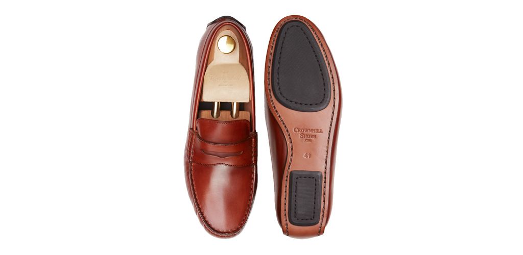 The Catania: Driver Couro Conhaque Sola Mista | Crownhill Shoes