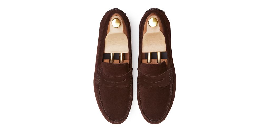 The Cerdena: Driver Camurça Castanha Sola Mista | Crownhill Shoes