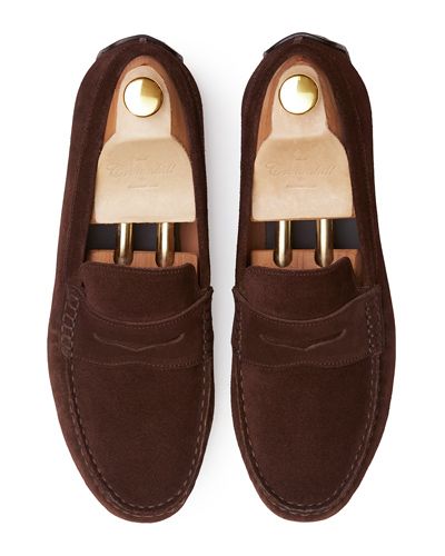 The Cerdena: Driver Camurça Castanha Sola Mista | Crownhill Shoes