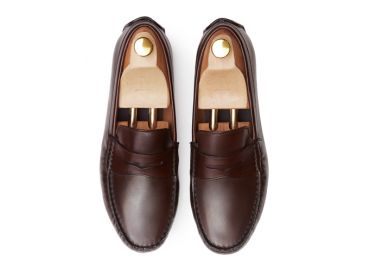 The Rimini: Driver Couro Castanho tingido a mão Sola Mista | Crownhill Shoes