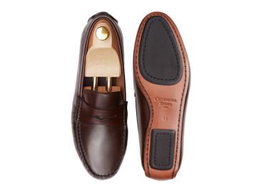 The Rimini: Driver Couro Castanho tingido a mão Sola Mista | Crownhill Shoes