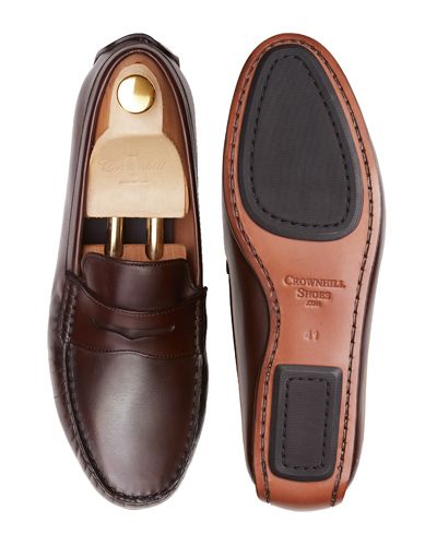 The Rimini: Driver Couro Castanho tingido a mão Sola Mista | Crownhill Shoes