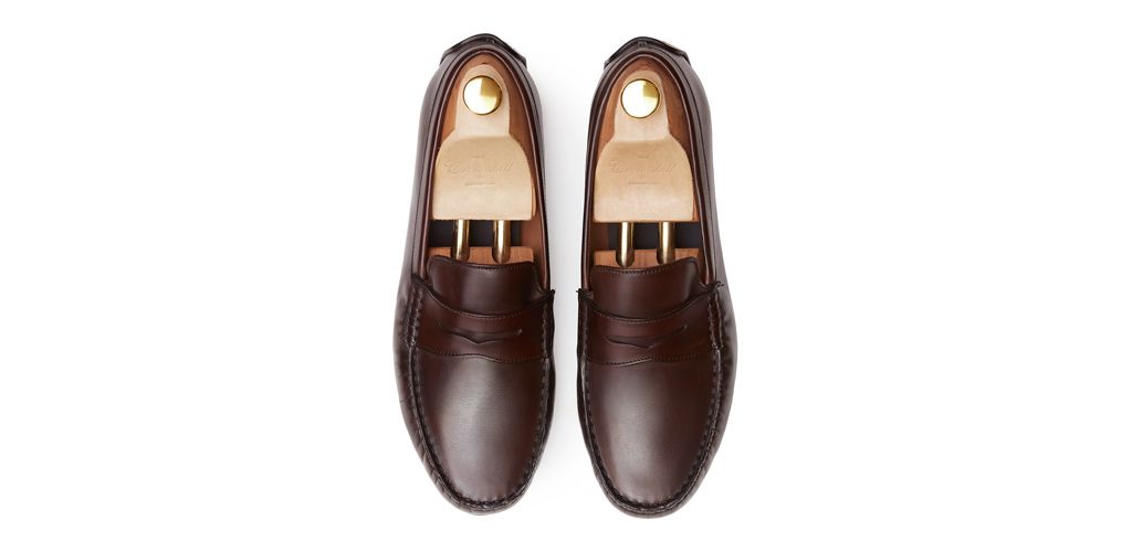 The Rimini: Driver Couro Castanho tingido a mão Sola Mista | Crownhill Shoes