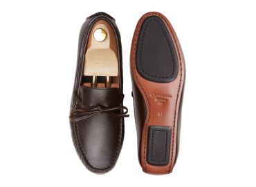 The Tropea: Driver Couro de Cervo Castanho Escuro Sola Mista | Crownhill Shoes