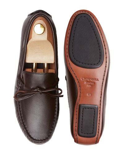 The Tropea: Driver Couro de Cervo Castanho Escuro Sola Mista | Crownhill Shoes