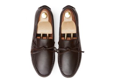 The Tropea: Driver Couro de Cervo Castanho Escuro Sola Mista | Crownhill Shoes