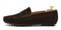 Chaussure Moccasin faite avec une qualité de masque pour les yeux au brun foncé. chaussure confortable pour l'été