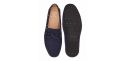 Suede driver shoes with a dark tone of blue. Comfortable shoe for summer