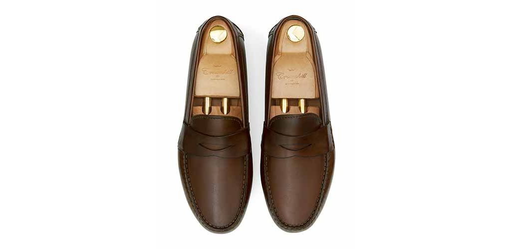 Mocasín penny, zapatos de piel, zapato marrón, zapato loafer, zapato con antifaz de diamante, zapatos cómodos para el verano