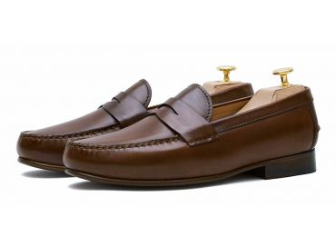 Penny loafer, leather shoes, brown shoe, loafer, shoe mask, diamond mask, comfortable shoes, summer shoes