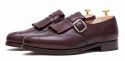 Zapato semi brogue burdeos con hebilla plateada