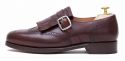 Bordeaux brogue wing tip monks, brown mens shoes