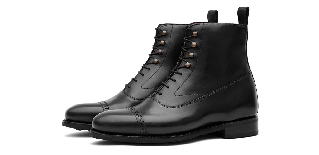 Stivali casual, scarpe eleganti, stivali Balmoral, stivali neri per gli uomini, stivali classici per gli uomini, stivali trendse
