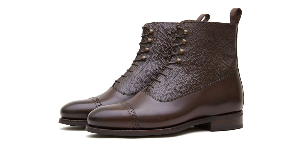 Botas de Oxford para os homens, botas Balmoral para homens, botas marrons escuros, botas confortáveis, botas perfeitas chuvia