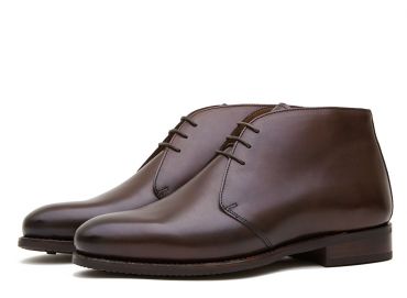 Dark brown leather chukka boots, casual mens boots