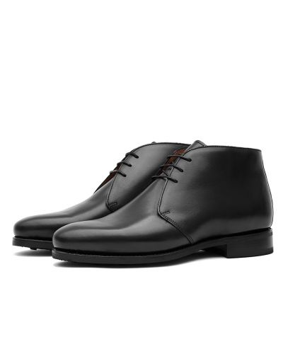 Botas Chukka de cuero crust marron chocolate, bota para hombre de piel marrón oscuro