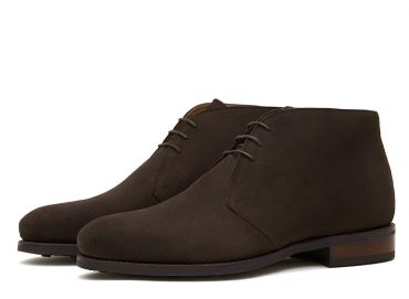 Marrom escuro camurça chelsea botas, casual mens botas