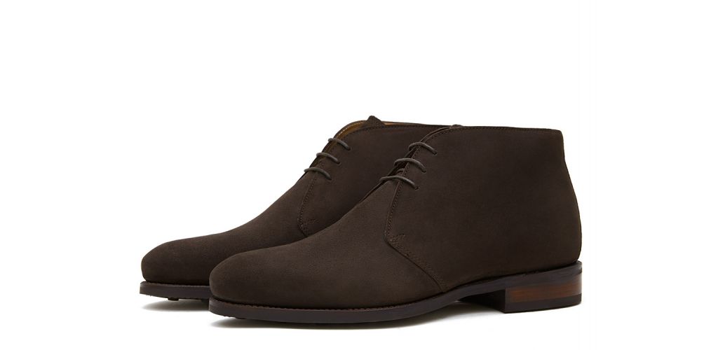 Marrom escuro camurça chelsea botas, casual mens botas