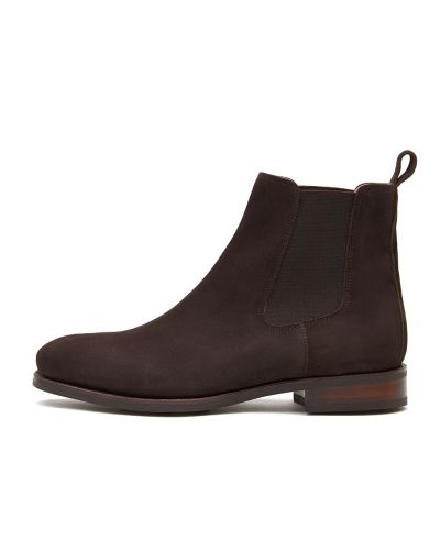 Dark brown suede chealsea boots, cassual mens boots