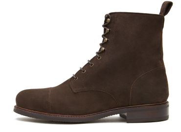 Carregadores de Brown derby corte pá, botas cordas com ganchos, homens botas marrons, botas Balmoral