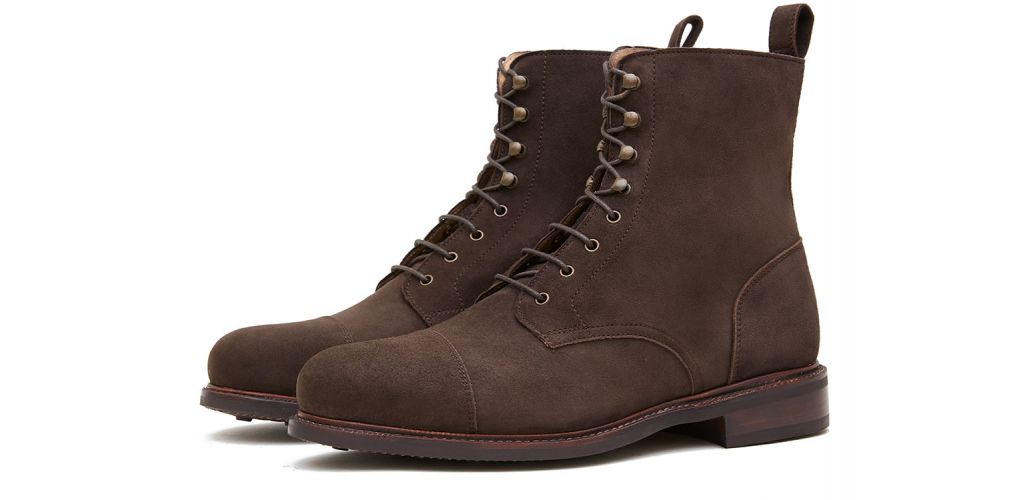 Bottes brun pelle derby de coupe, bottes cordes avec crochets, mens bottes brunes, des bottes balmoral