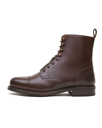 Botas derby pala cortada marrón, botas cordones con ganchos, botas marrones para hombre, botas balmoral