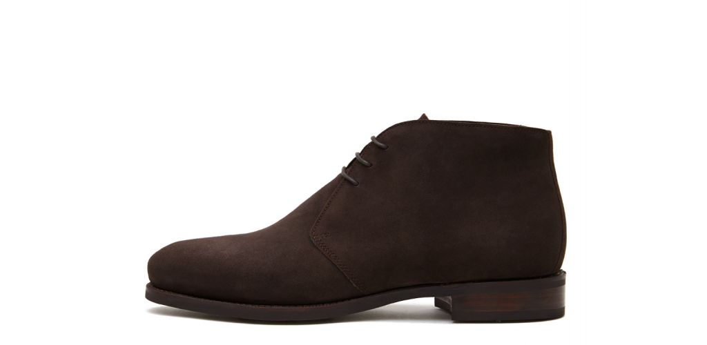 Marrom escuro camurça chelsea botas, casual mens botas