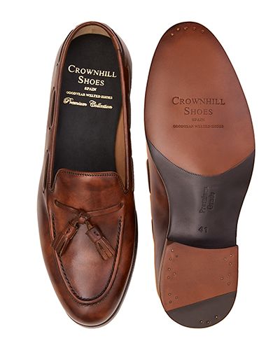 Mens loafer shoes, penny loafers, penny loafer in brown leather