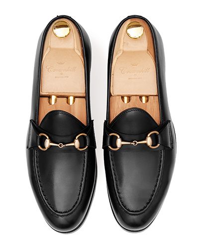 Mocassim na máscara de couro preto, Homens de couro loafer