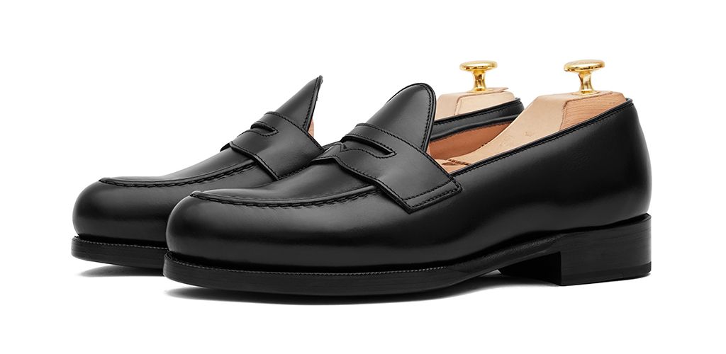 Mocassim na máscara de couro preto, Homens de couro loafer