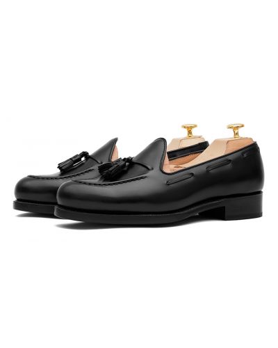 Mocassins pompon noir, chaussures noires pour les hommes, chaussures formelles, chaussures habillées noires, chaussures de bureau, chaussures pour toutes les occasions