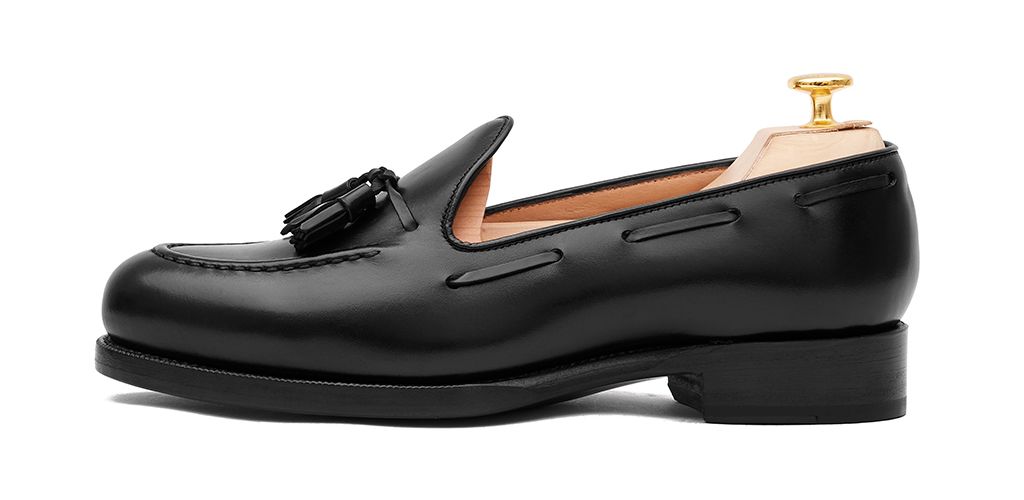 Mocassins pompon noir, chaussures noires pour les hommes, chaussures formelles, chaussures habillées noires, chaussures de bureau, chaussures pour toutes les occasions