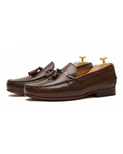 Sapatos mocassim para homens, sapatos borla, sapatos borla marrom, loafer marrom, sapatos de avelã marrom, sapatos confortáveis, sapatos perfeitos feitos na Espanha