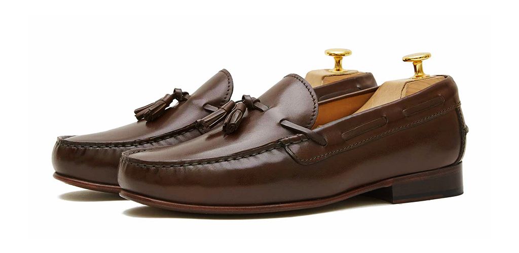 Sapatos mocassim para homens, sapatos borla, sapatos borla marrom, loafer marrom, sapatos de avelã marrom, sapatos confortáveis, sapatos perfeitos feitos na Espanha