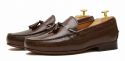 Mocassins pour hommes, chaussures de gland brun, mocassin brun foncé, chaussures noisette marron, chaussures marron Tassel, chaussures confortables, chaussures fabriqués en Espagne