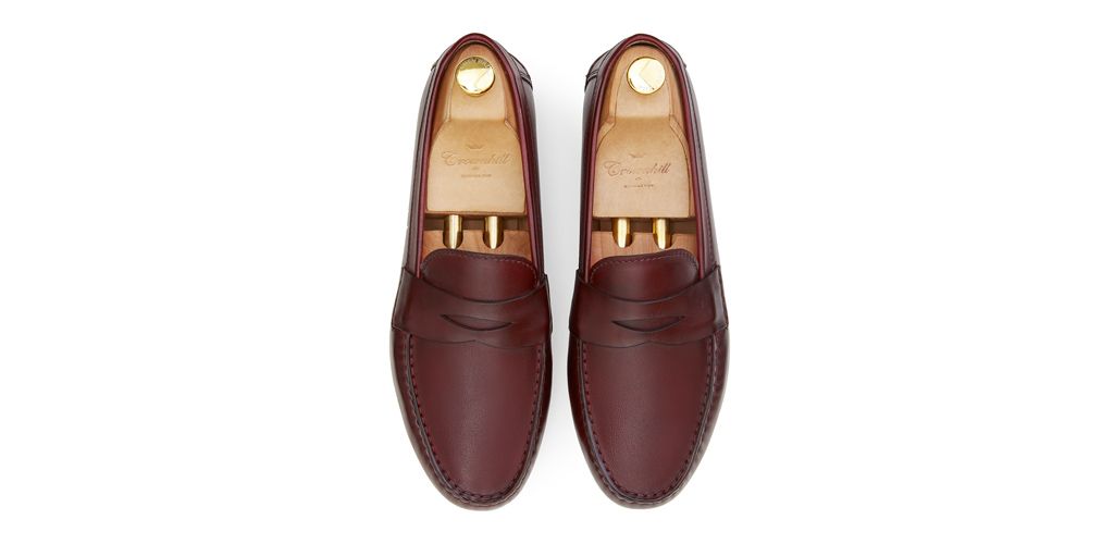 Penny mocassino, scarpe di pelle, scarpe bordeaux, fannullone, maschera di scarpe, scarpe comode