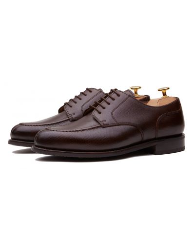 Zapatos vestir hombre, zapato blucher liso en color burdeos de piel