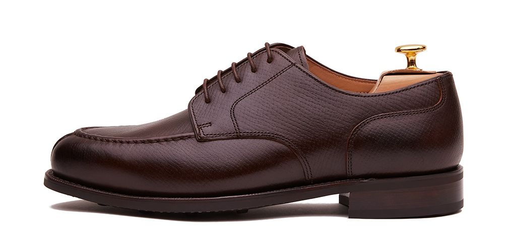Handmade shoes for men, burgundy leather blucher shoes
