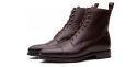 Botas de couro de grain com laços, botas masculinas de couro marrom chocolate, botas confortáveis