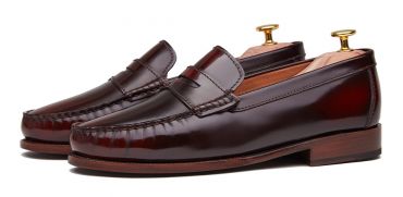 Loafer Penny, sapatos de pele, sapato marrom, loafer, máscara de sapato, sapatos confortáveis