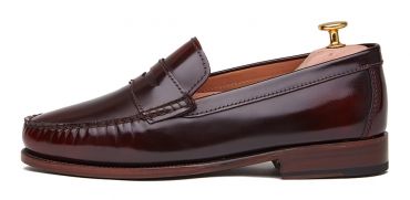 Loafer Penny, sapatos de pele, sapato marrom, loafer, máscara de sapato, sapatos confortáveis