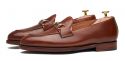 Mocassim na máscara de couro preto, Homens de couro loafer