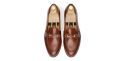 Mocassim na máscara de couro preto, Homens de couro loafer