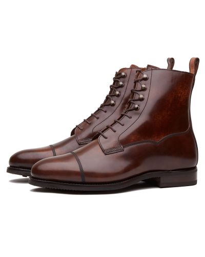 Botas Brown Balmoral, botas Derby para homens, botas mens com atacadores