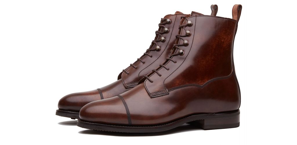 Botas Brown Balmoral, botas Derby para homens, botas mens com atacadores