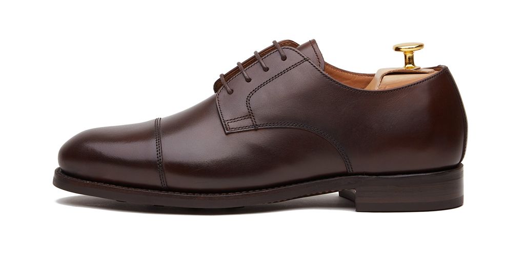 Sapatas norueguesas do derby do conhaque para homens, sapatas marrons dos bluchers dos homens