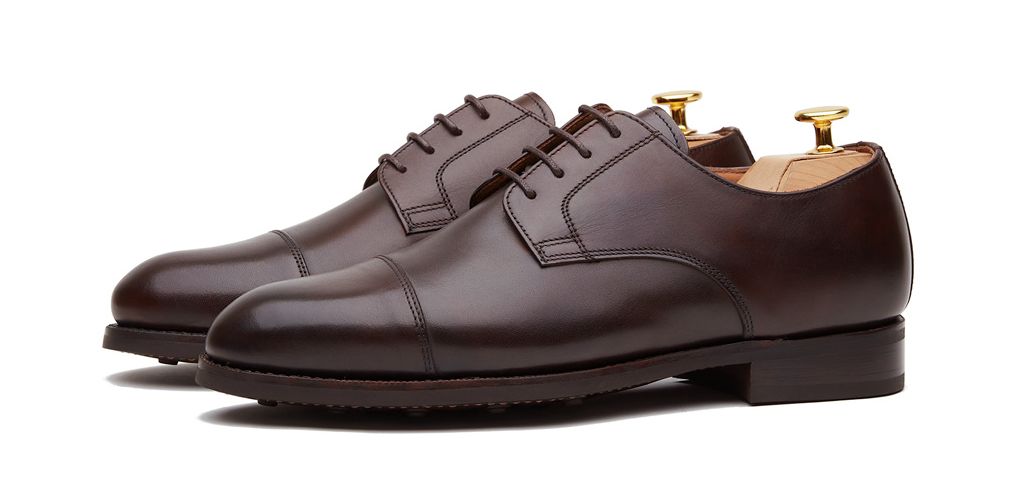Sapatas norueguesas do derby do conhaque para homens, sapatas marrons dos bluchers dos homens