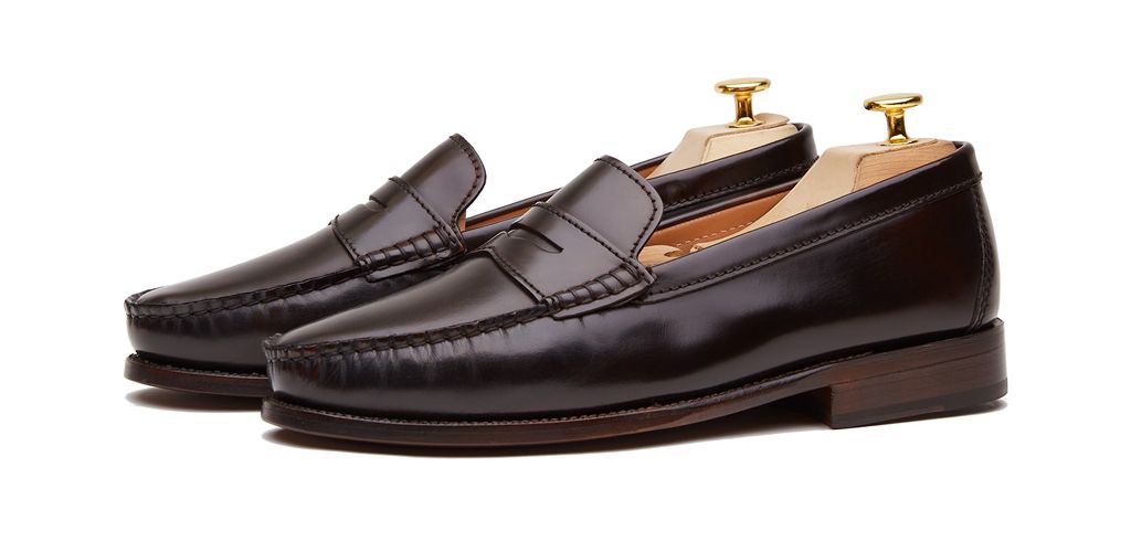 Loafer Penny, sapatos de pele, sapato marrom, loafer, máscara de sapato, sapatos confortáveis