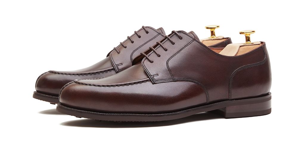 Sapatas norueguesas do derby do conhaque para homens, sapatas marrons dos bluchers dos homens